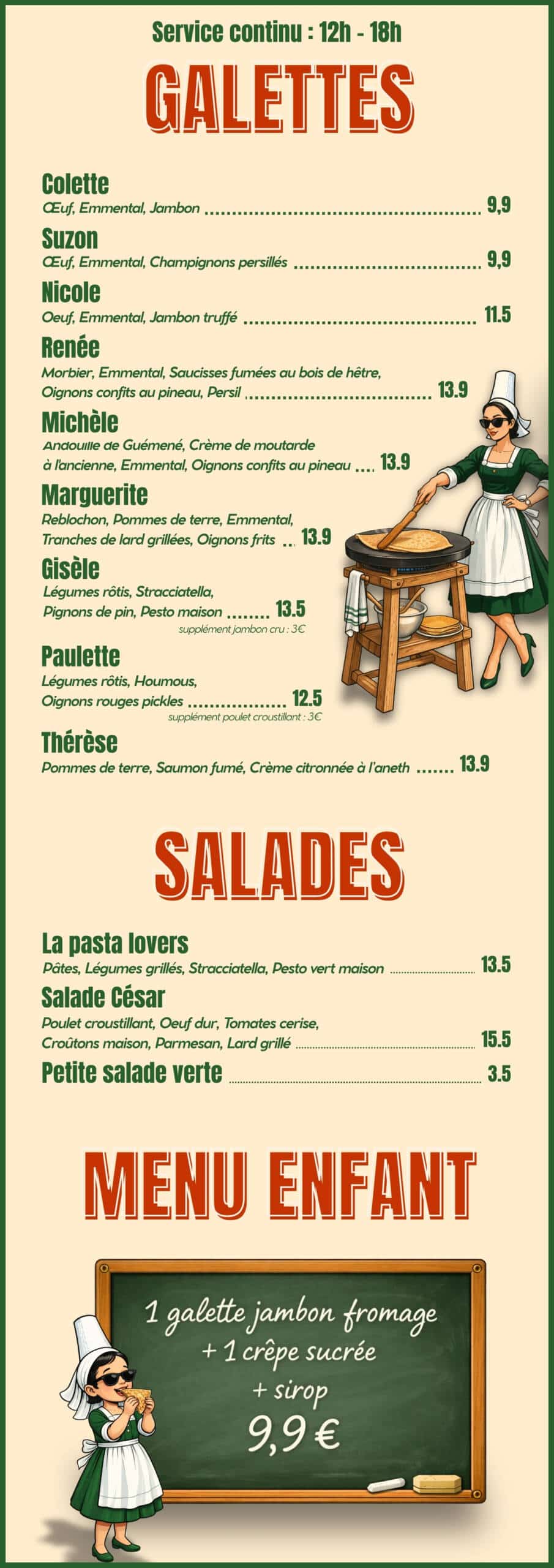 L'Echoppe - Carte Crêperie avril 2026